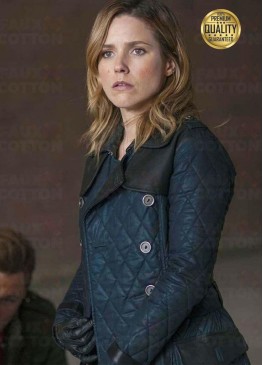 Chicago PD Sophia Bush (  Erin Lindsay ) Quilted Leather Coat